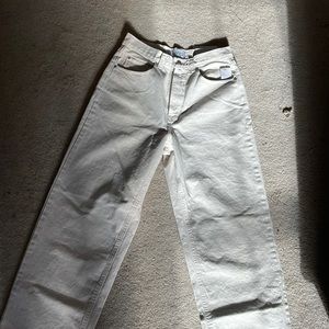 UO high waisted baggy jeans in ivory size 30